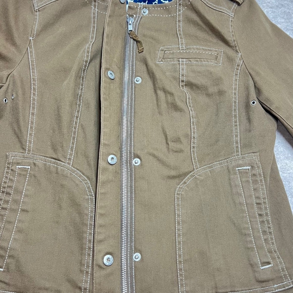 Boden Women Brown Cotton Contrast Stitch Utility Bomber Jacket Size US 8 GUC - Picture 6 of 9